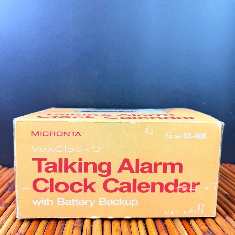 Micronta Talking Alarm Clock VoxClock 3 Silver 63-906 Tested Works! Radio Shack